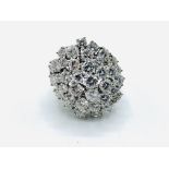 18ct white gold and diamond cluster ring