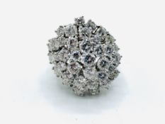 18ct white gold and diamond cluster ring