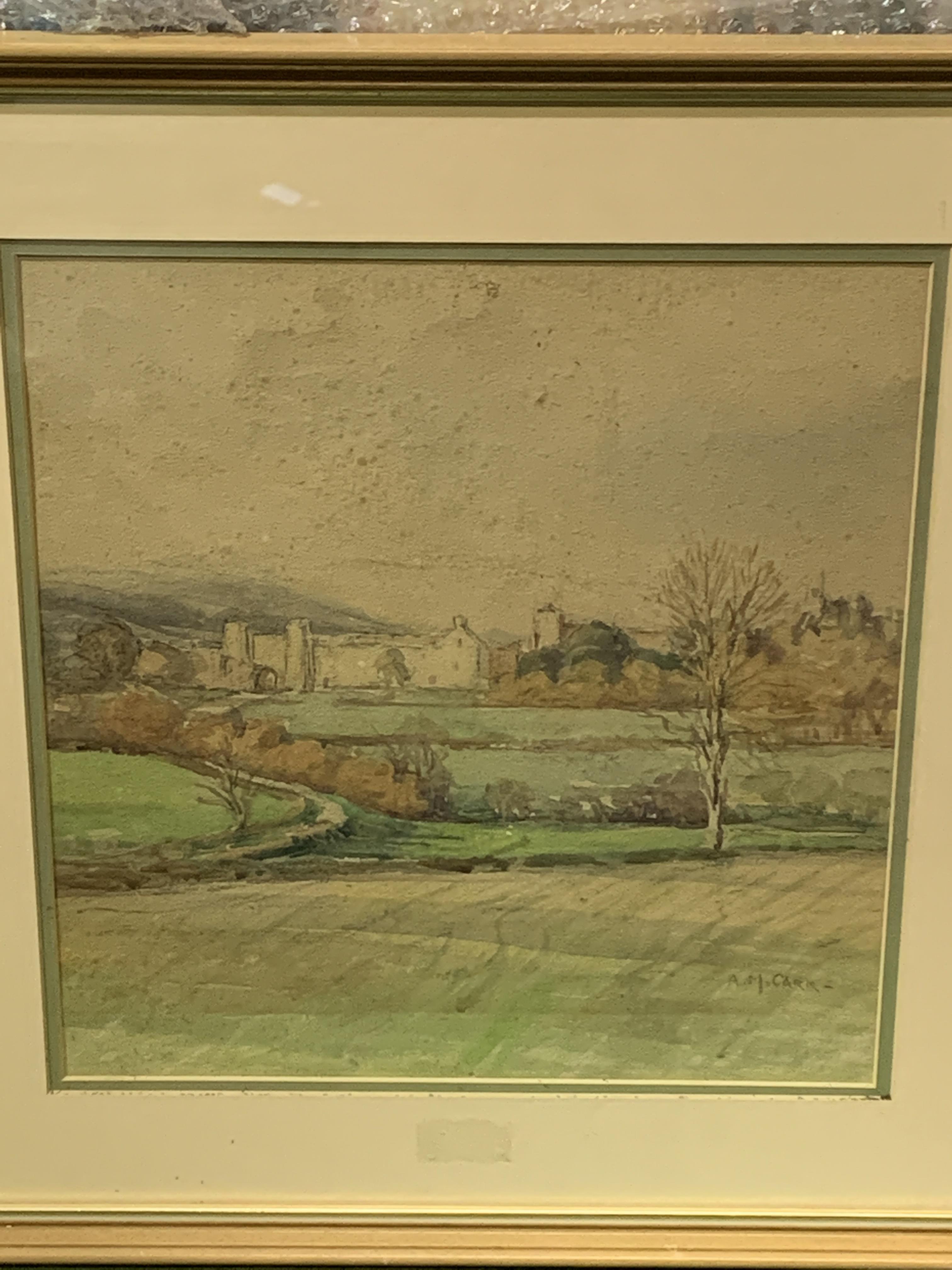 Two rural landscape watercolours by A.M. Carr and F.N. Colwell.