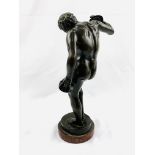 Bronze figure of a dancing faun