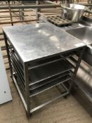 Table trolley with 3 cargo trays