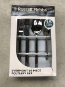 Sixteen piece Russell Hobbs Vermont cutlery set.