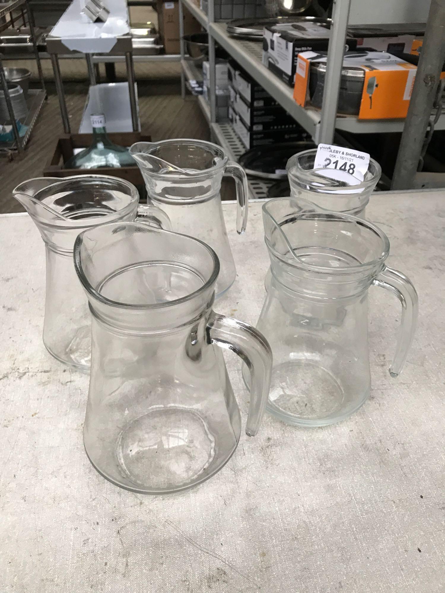 Glass jugs x 5