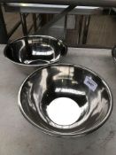 Two stainless steel mixing bowls