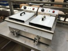 Infernus double tank electric fryer with front drain valves