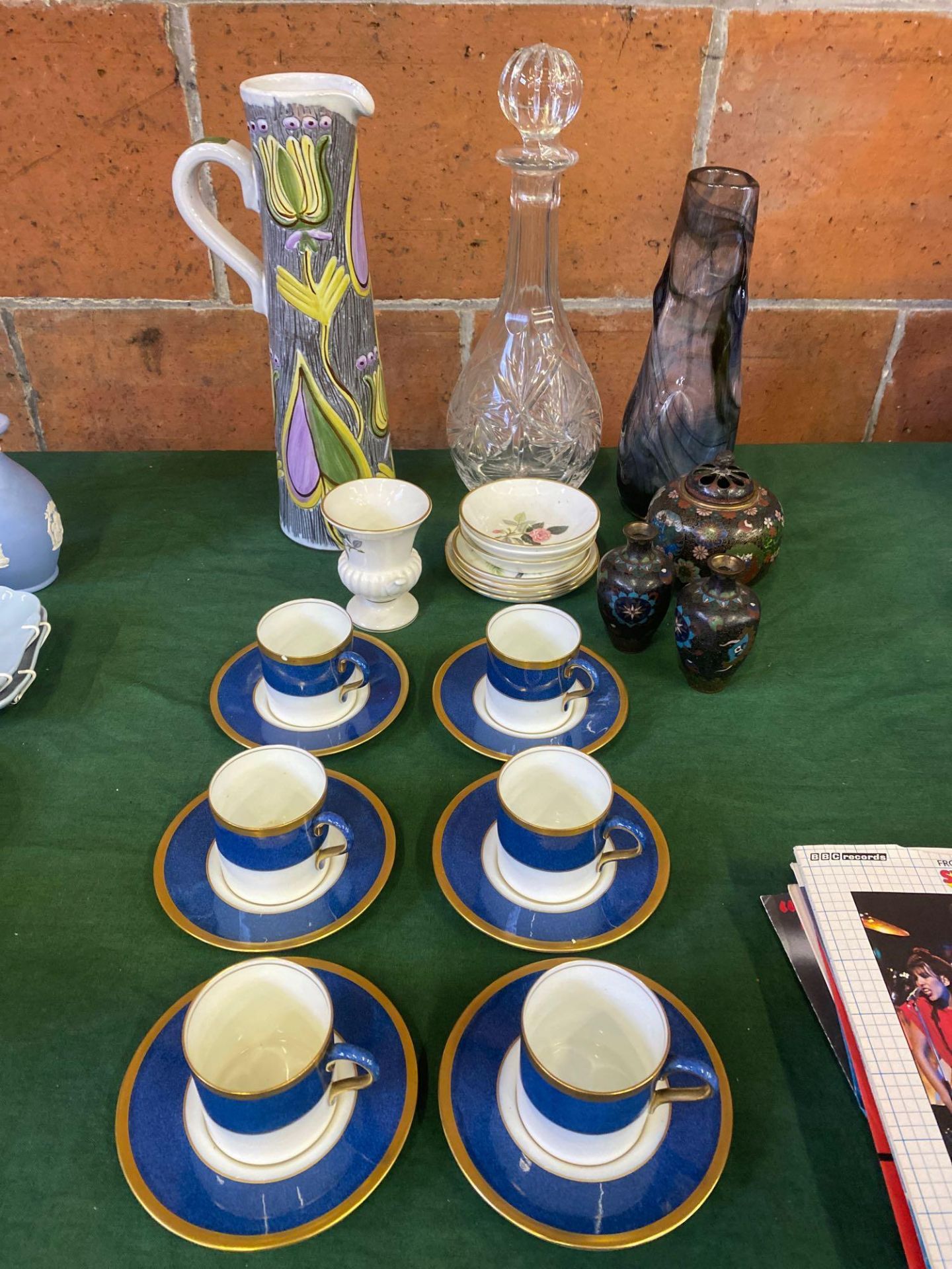 Six Wedgwood coffee cans and saucers together with a quantity of other items