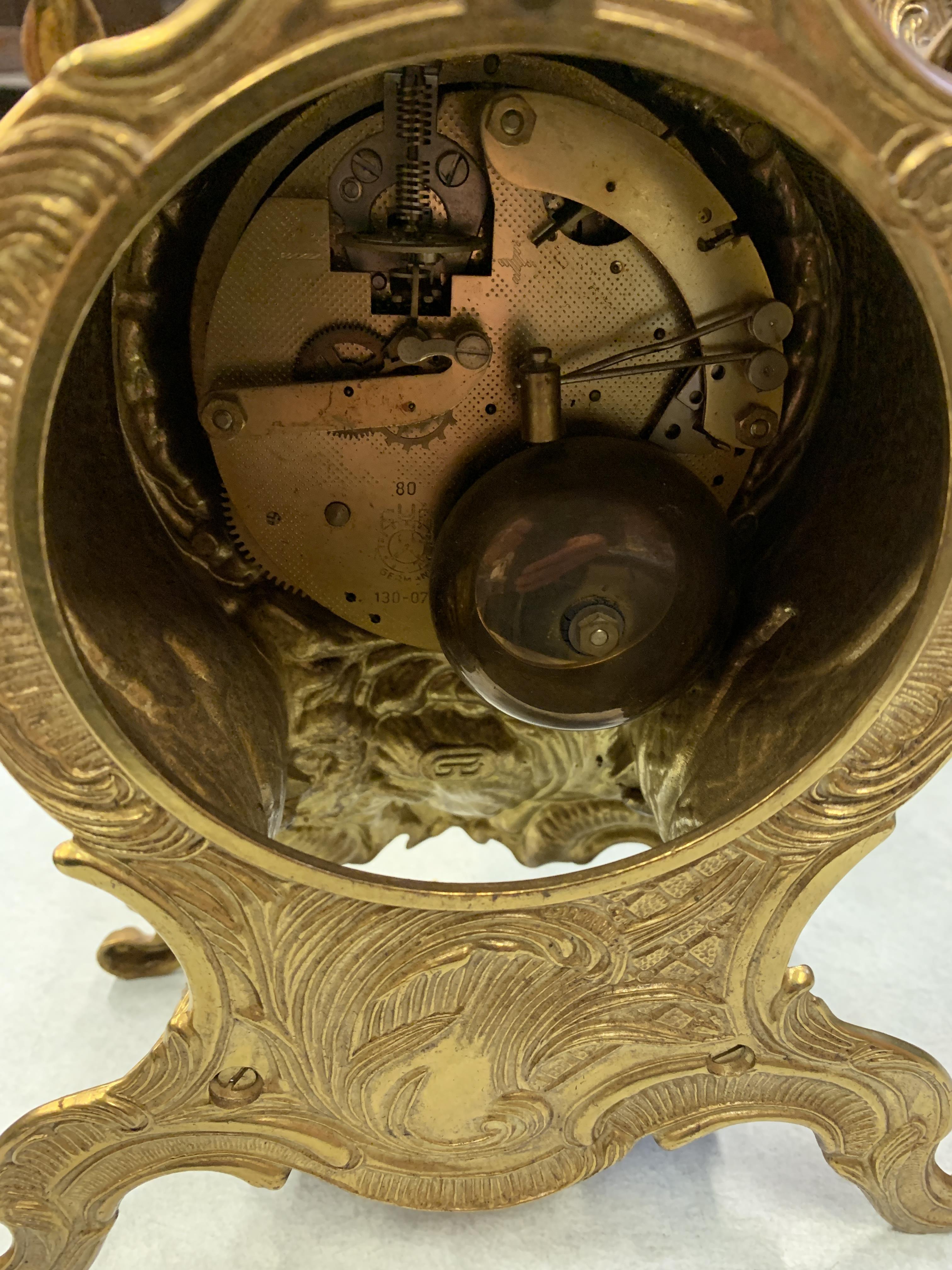 Two gilt brass mantel clocks - Image 5 of 7