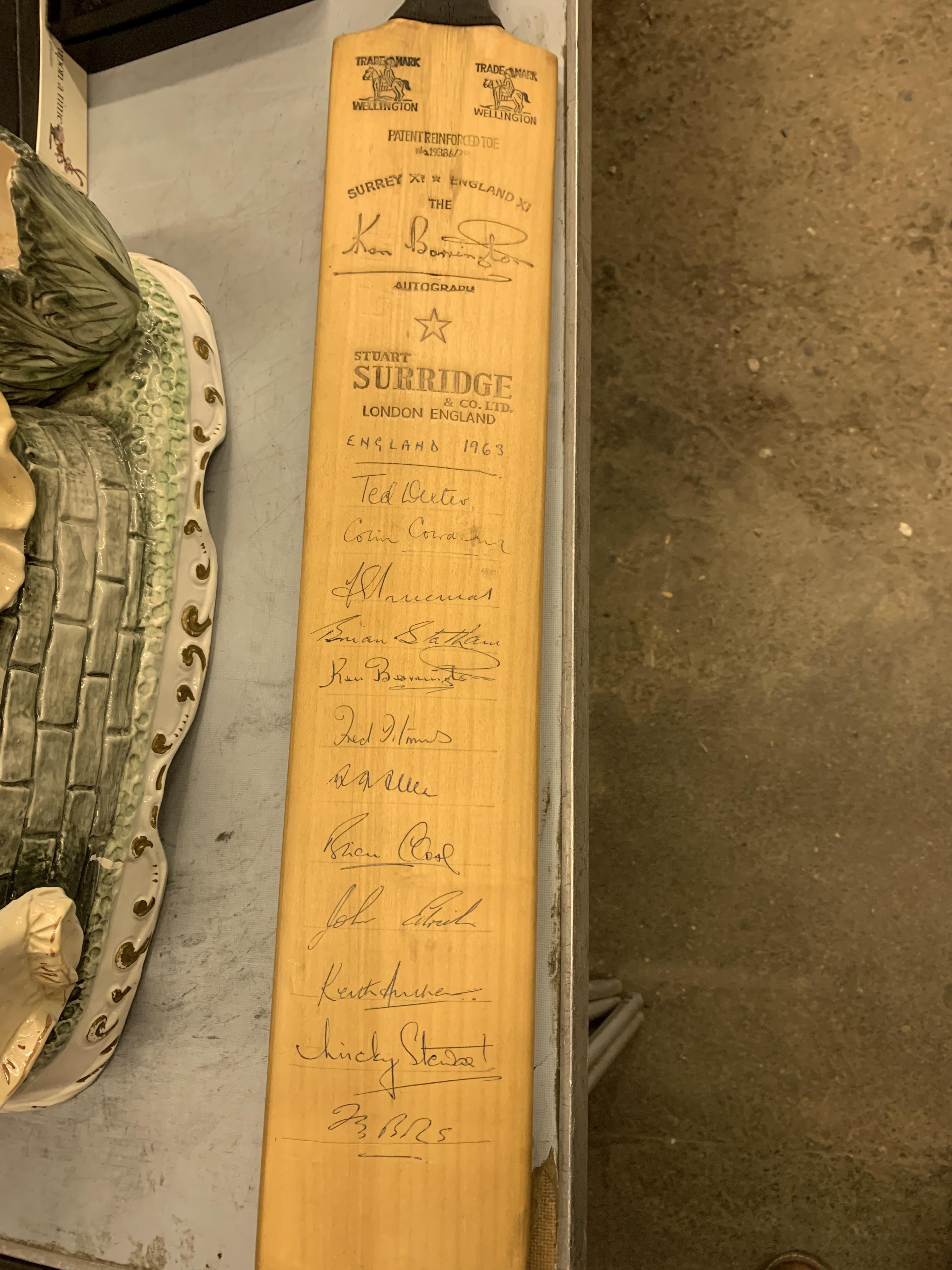 Stuart Surridge & Co cricket bat signed by the England team of 1963 - Image 2 of 4