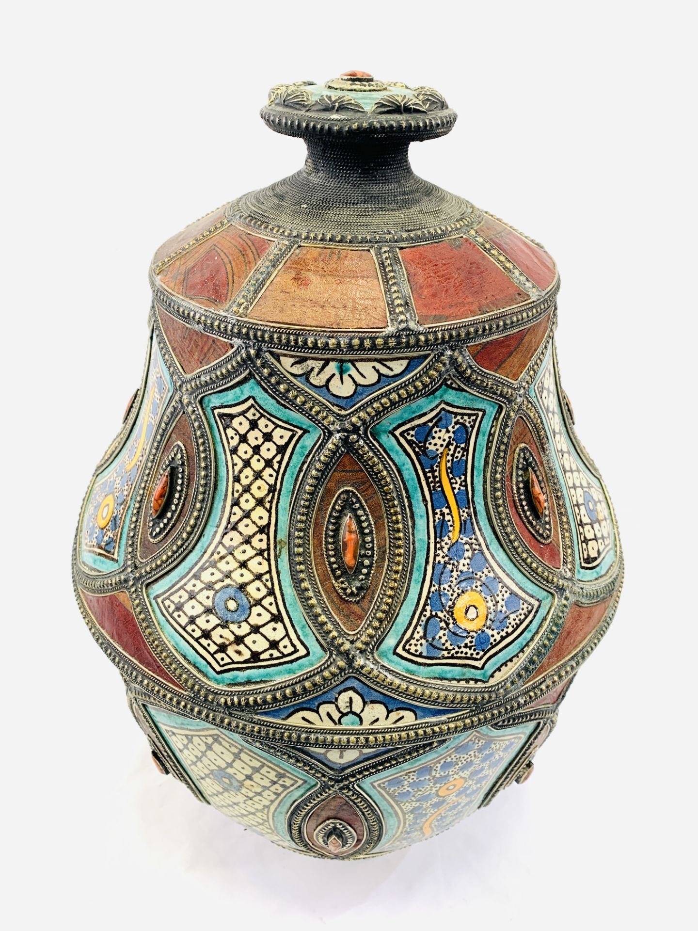 A Middle Eastern lidded pot