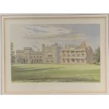 Set of five framed and glazed prints of well-known Country Houses