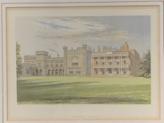 Set of five framed and glazed prints of well-known Country Houses