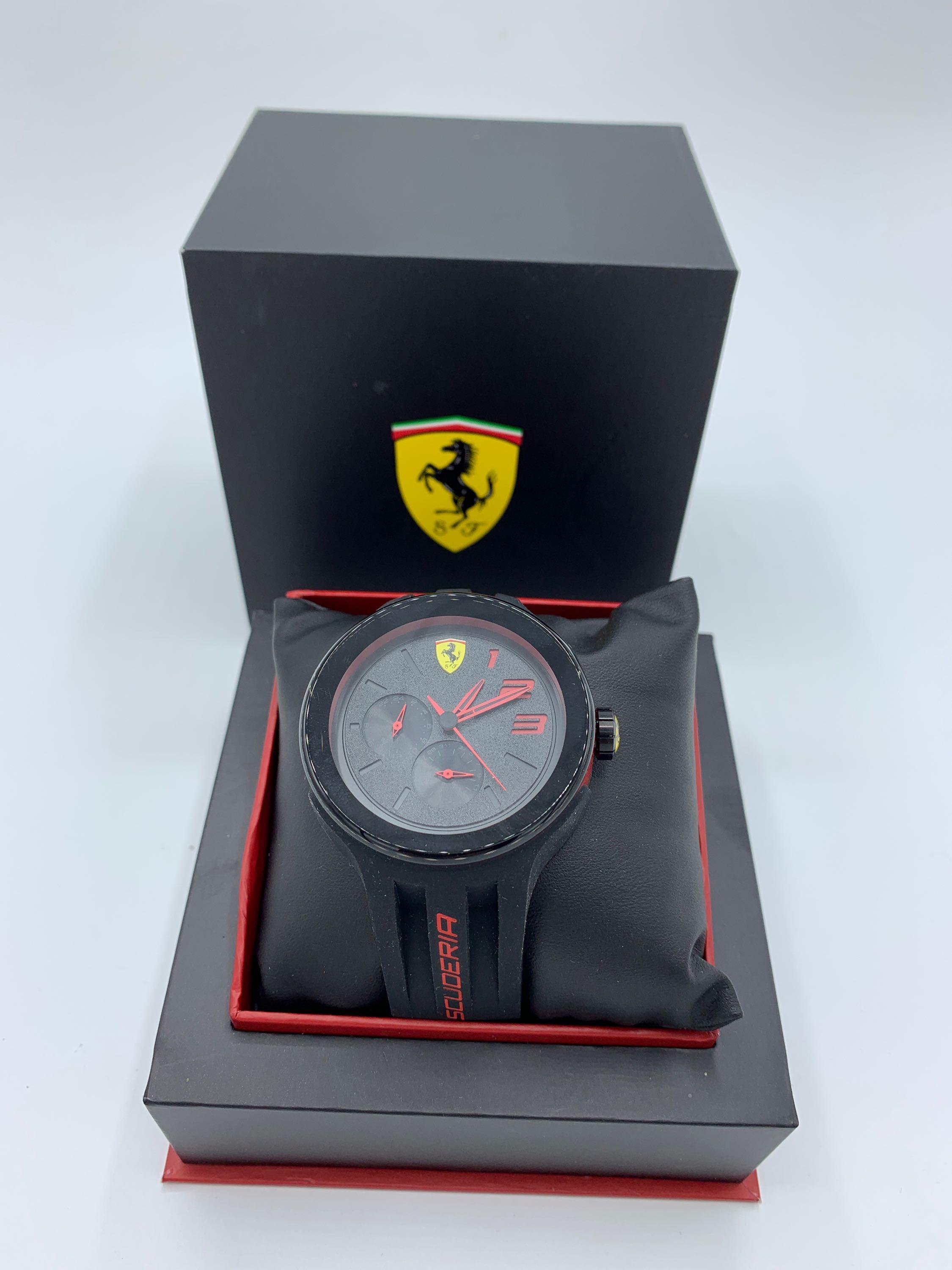 Scuderia Ferrari black faced watch and strap
