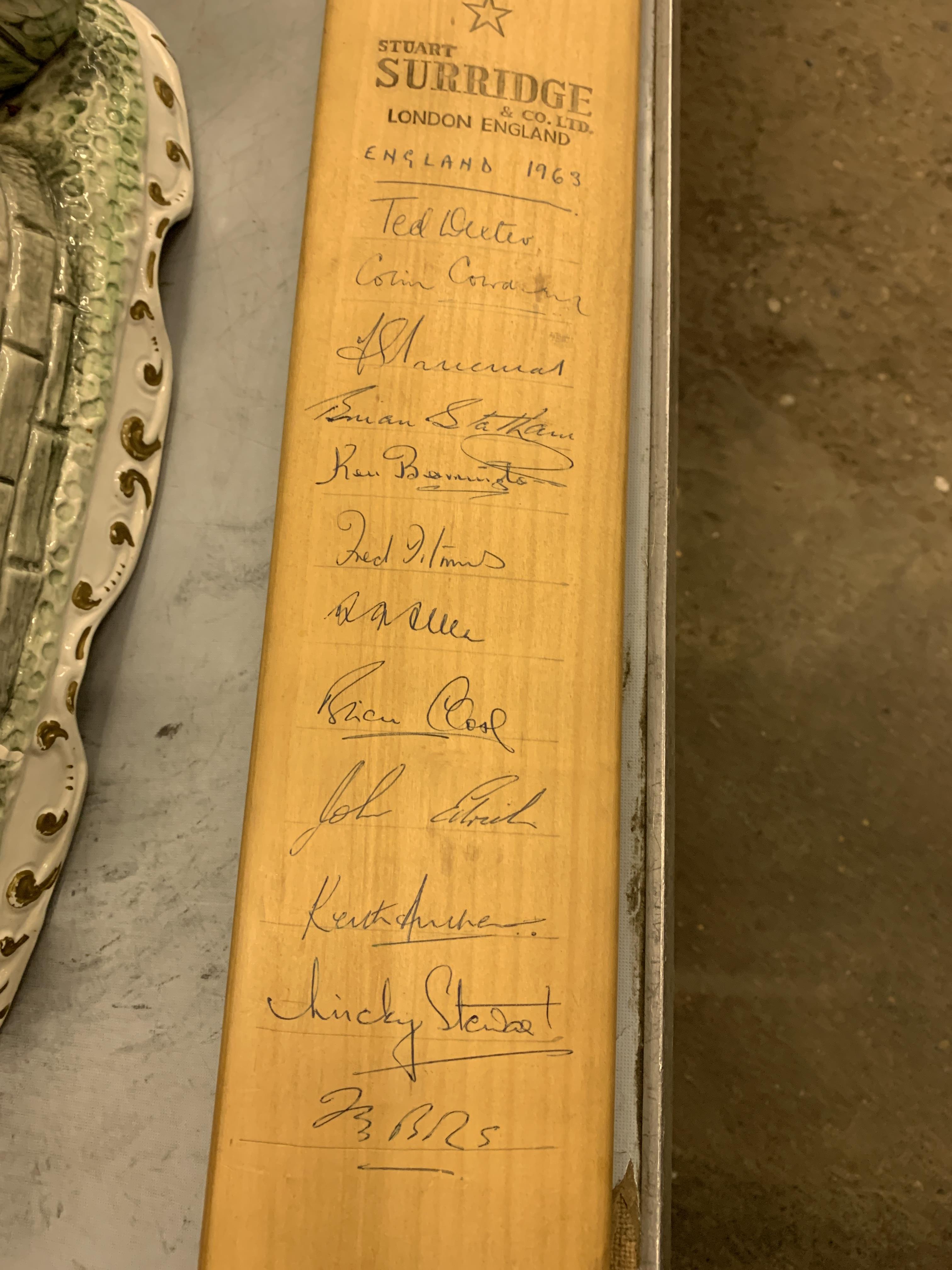 Stuart Surridge & Co cricket bat signed by the England team of 1963 - Image 4 of 4