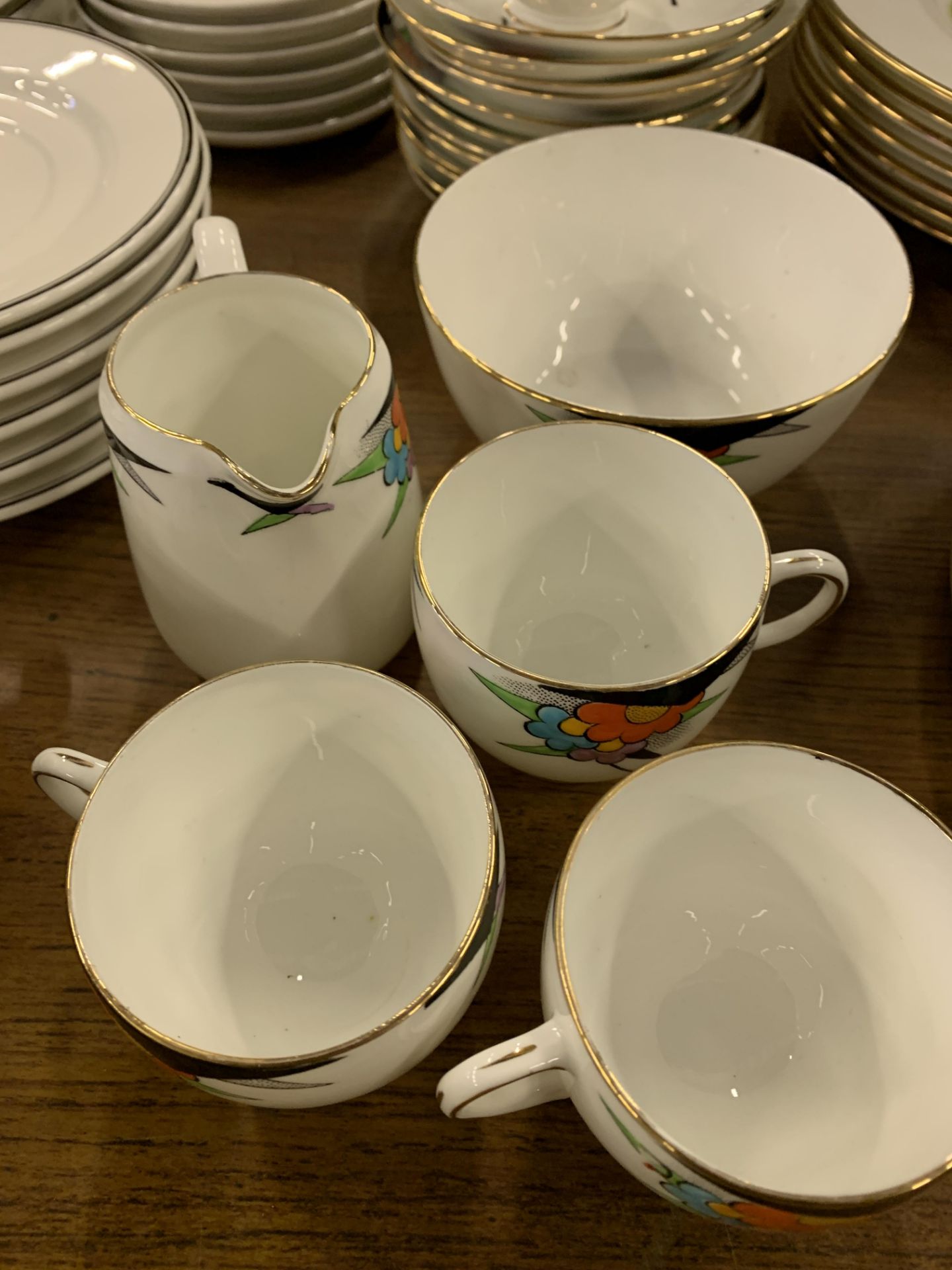 Art Deco style Heathcote china part tea service. - Image 3 of 4