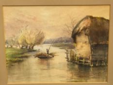 Three framed and glazed watercolours of landscapes signed Bruce Horsfield and another