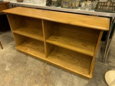 Ercol style open display shelves,