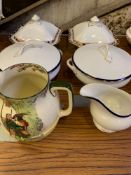 Four china tureens and other items of china