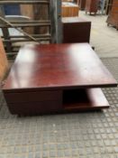 Veneer coffee table together with a circular side table