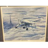 Framed and glazed print of an Armstrong Whitworth Argosy bi-plane