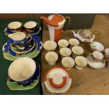 Two Art Deco style part tea sets and another