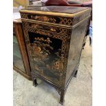 Ebonised gilt decorated HMV gramophone cabinet by Waring & Gillow