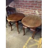 Two mahogany oval top low tables