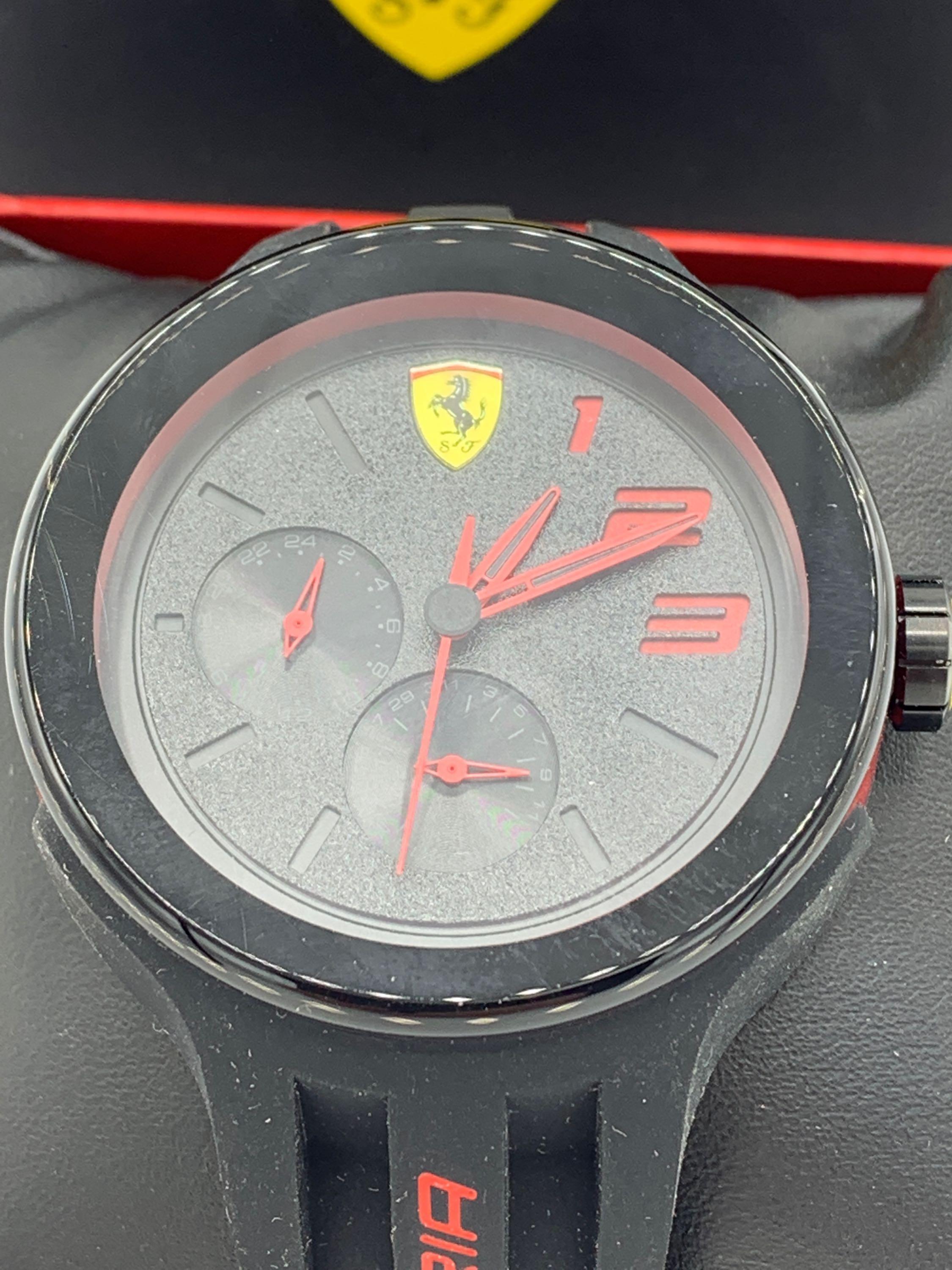 Scuderia Ferrari black faced watch and strap - Image 2 of 3