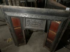 Cast iron fireplace with rectangular surround