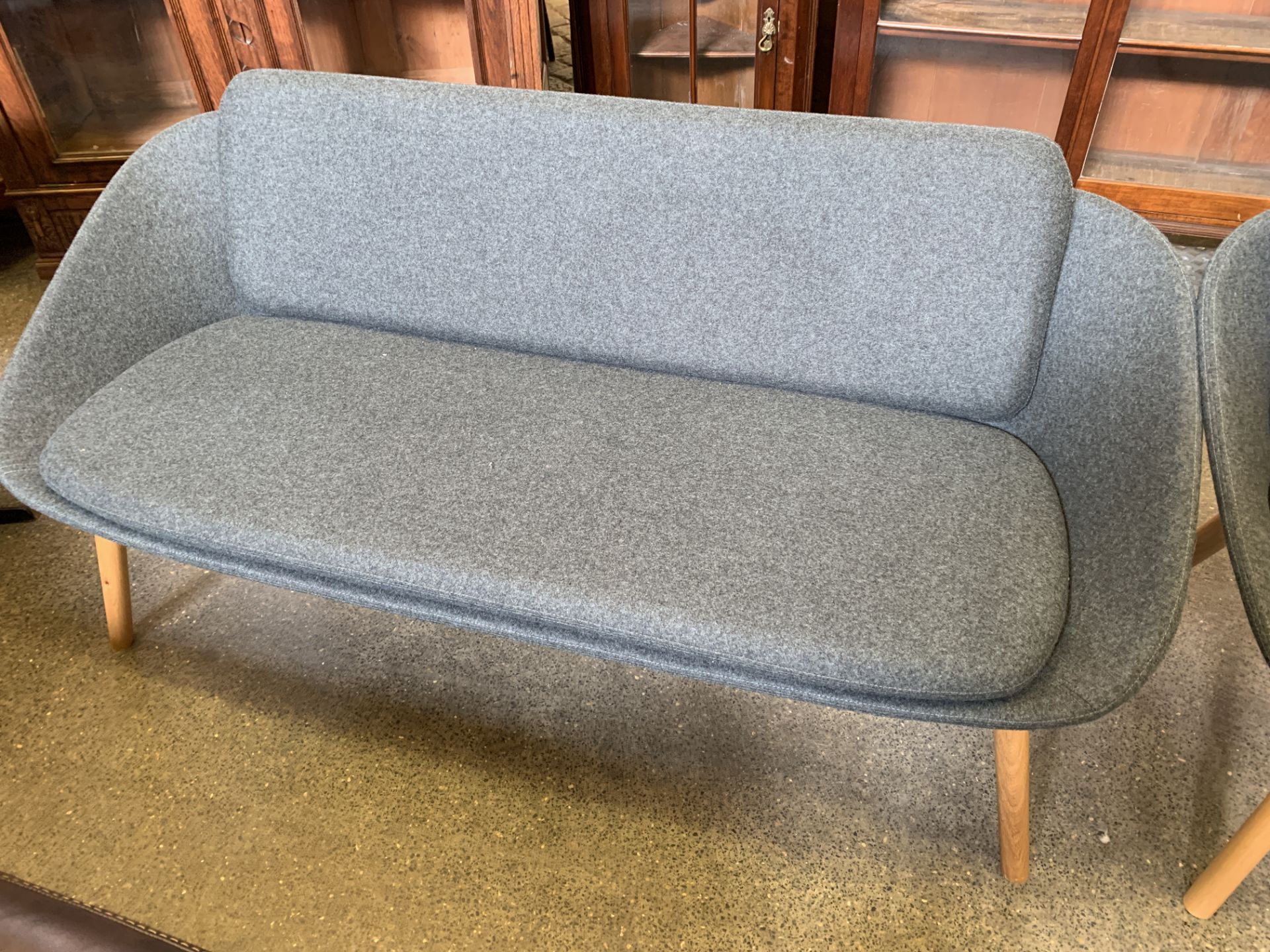 Dark grey upholstered suite, sold on the authority of Official Receiver, item carries VAT