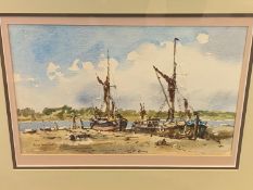 Watercolour by Gerald Edwin Tucker, a watercolour by Peter Knox and 3 prints