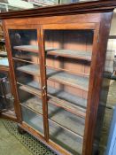 Mahogany glass fronted 2 door bookcase