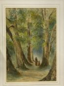 Watercolour by J.C. Hancock together with four prints