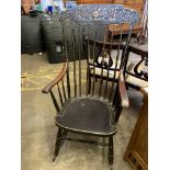 Rocking chair with spindle back and sides