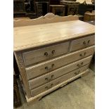 Limed pine chest of 2 over 3 drawers