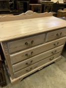 Limed pine chest of 2 over 3 drawers