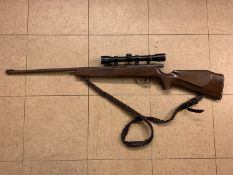 Voere bolt action .22 calibre rifle and scope