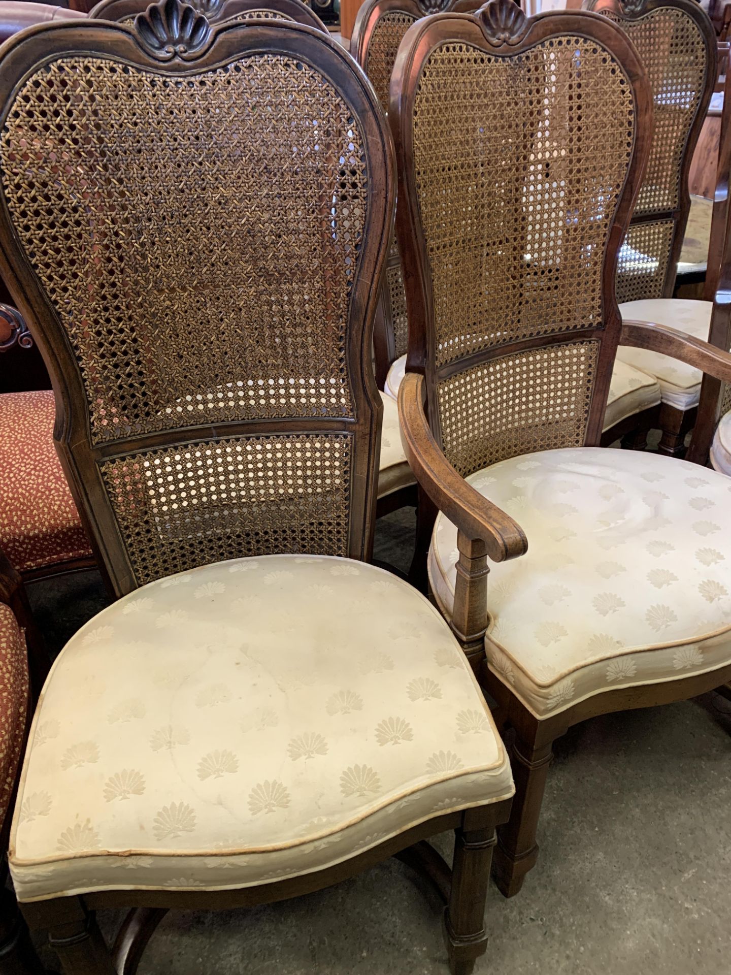 Set of eight (6 + 2) chairs with cane backs - Bild 4 aus 5