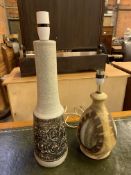 Two studio pottery style table lamps