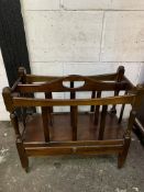 A mahogany canterbury magazine rack