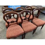 Set of six mahogany framed balloon back chairs