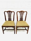 Pair of Georgian mahogany splat back dining chairs