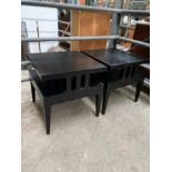 Pair of dark wood side tables