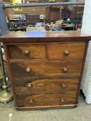 Victorian mahogany veneer chest of 2 over 3 drawers