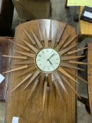 Seth Thomas of Scotland teak framed 'sunburst' quartz wall clock