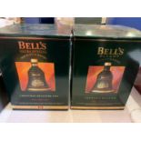 Two 70cl Bells Whisky Christmas decanters