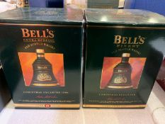 Two 70cl Bells Whisky Christmas decanters