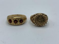 Two 9ct gold rings