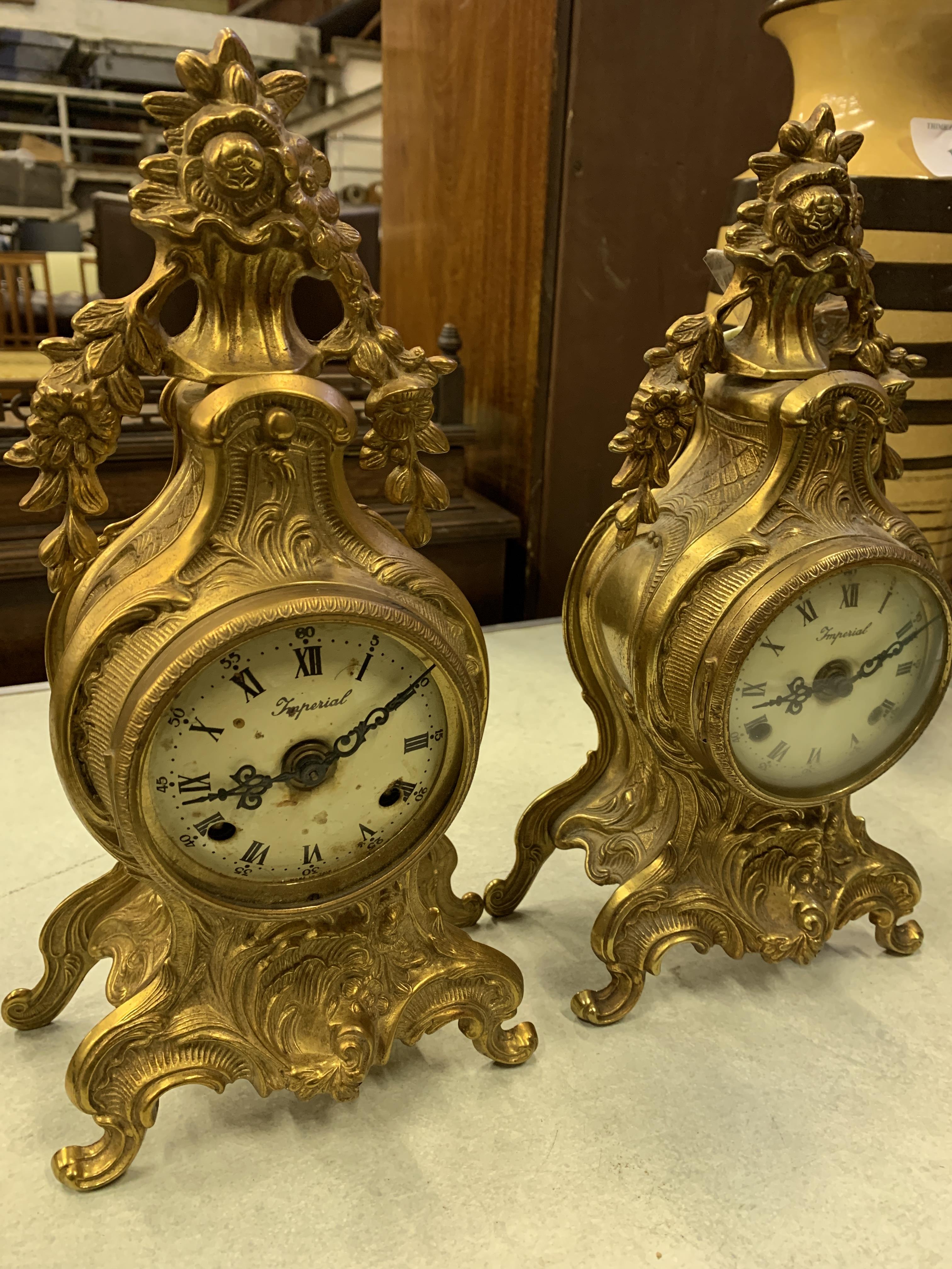 Two gilt brass mantel clocks - Image 4 of 7