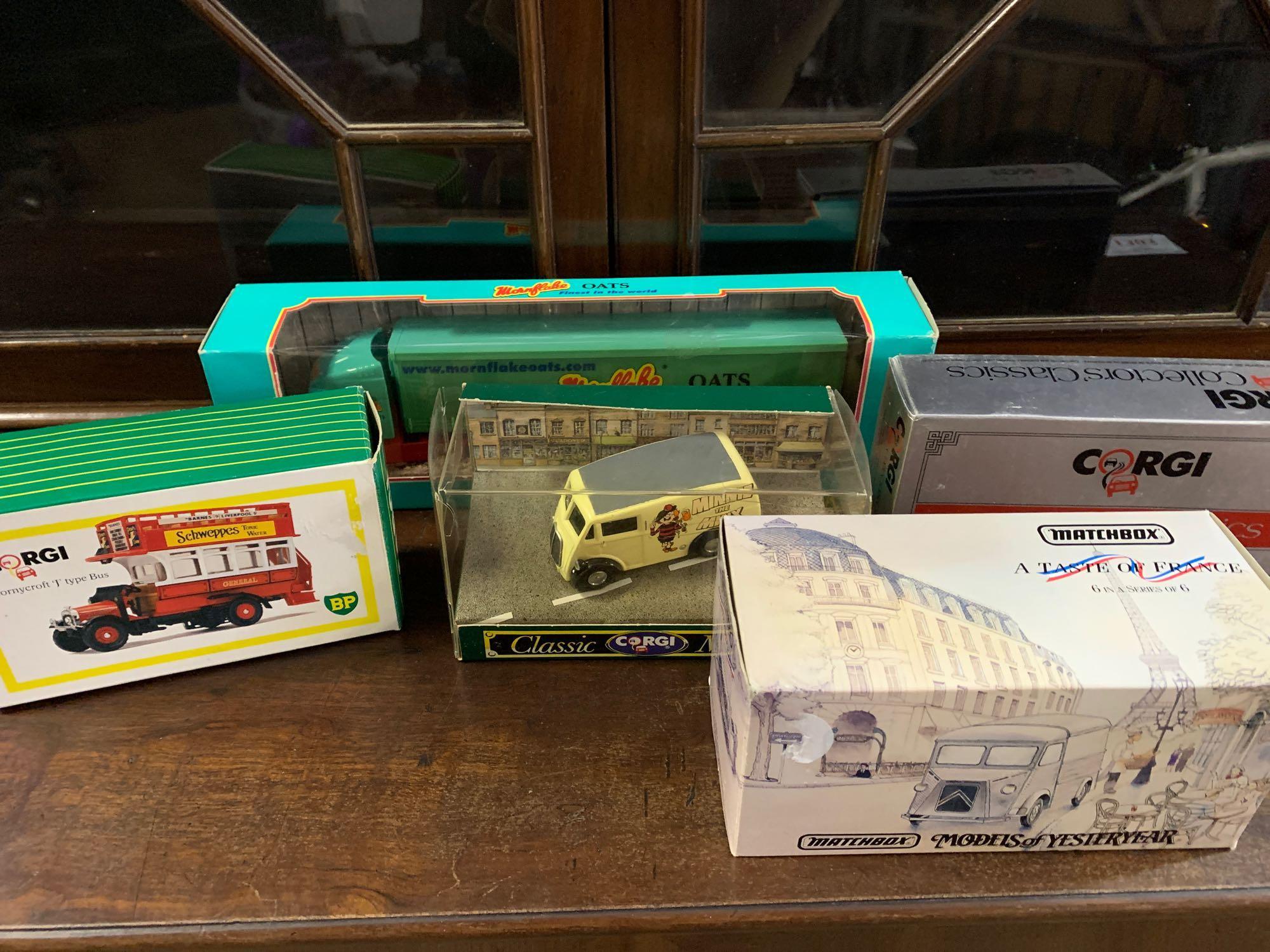 Five boxed collectable Corgi vans and lorries