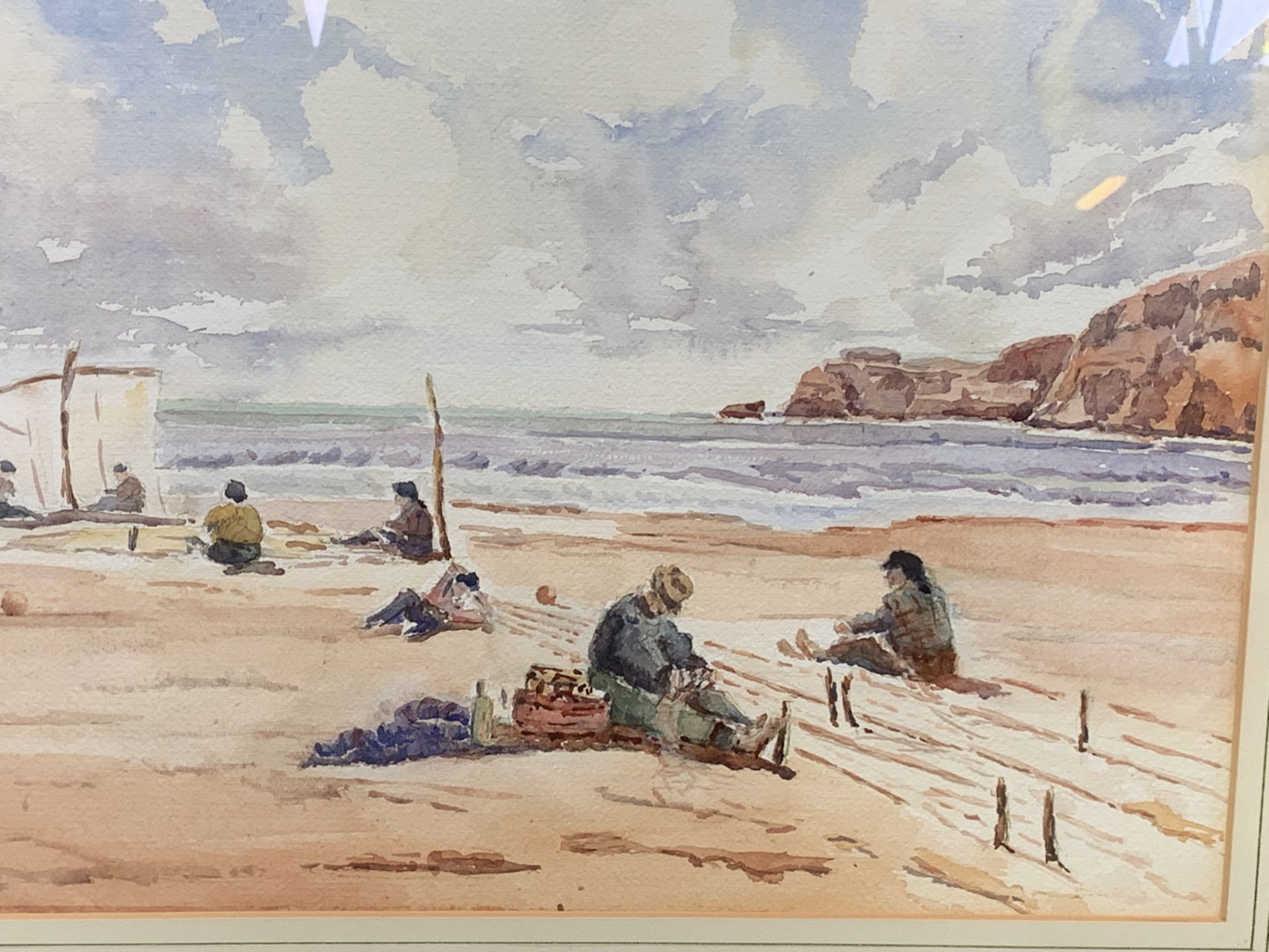 Framed and glazed watercolour of a beach scene signed Edward Shanksyer, with another. - Bild 2 aus 5
